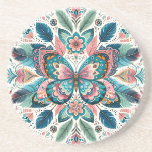 Create Your Own Boho Totemic Butterfly Mandala Coaster