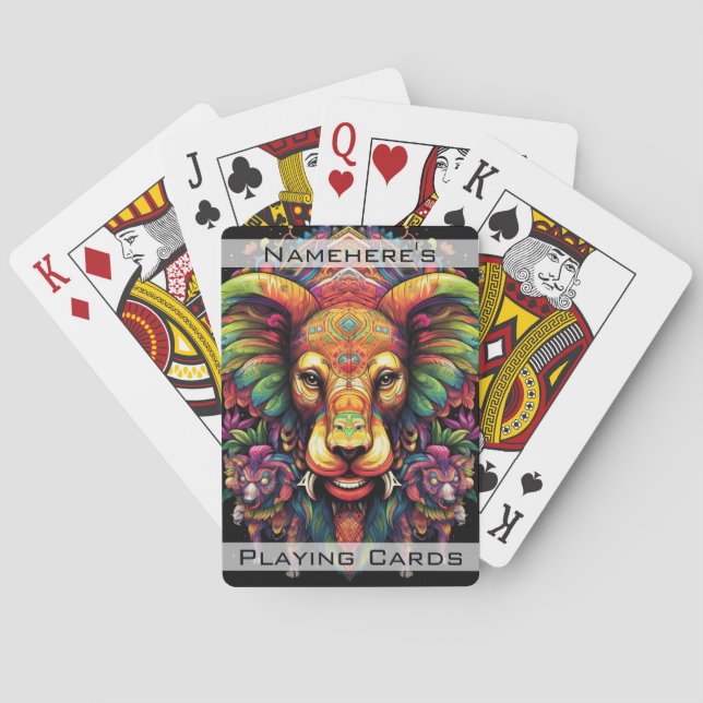 Create Your Own Boho Tribal Fantasy Animal Playing Cards (Back)