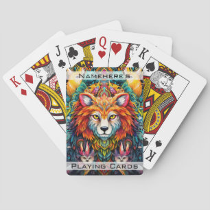 Create Your Own Boho Tribal Wolf Playing Cards
