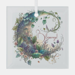 Create Your Own Boho Wildflower Ivy Moon Glass Tree Decoration