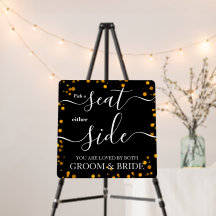 Create Your Own Bokeh Border Wedding Seating Sign