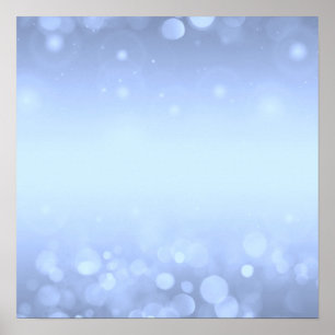Create Your Own! Bokeh Lights Background - Blue Poster