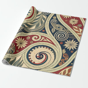 Create Your Own Bold Jewel Toned Festive Tribal Wrapping Paper
