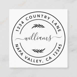 Create Your Own Botanical Leaves Square Business Card