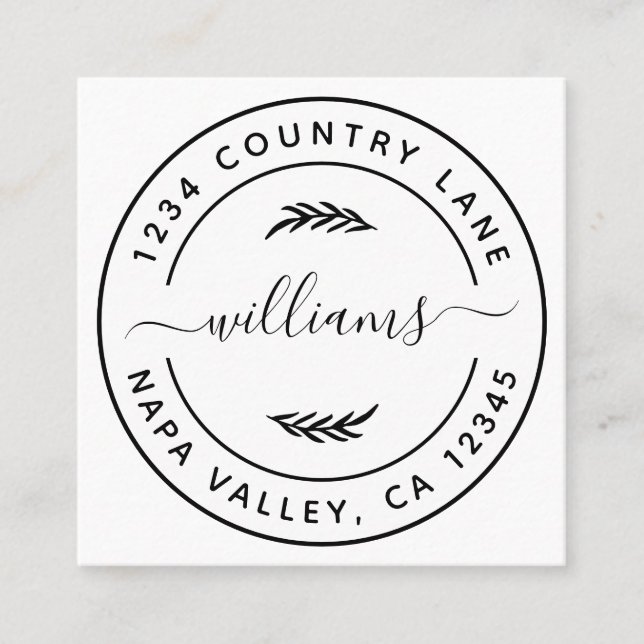 Create Your Own Botanical Leaves   Square Business Card (Front)