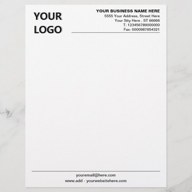 Create Your Own Branded Company Letterhead Example (Front)