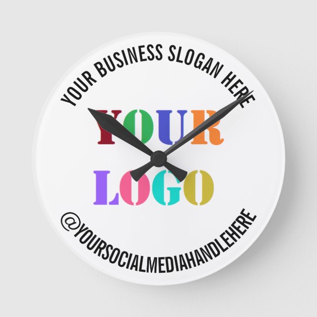 Create Your Own Branded Logo Social Media Clock (Front)