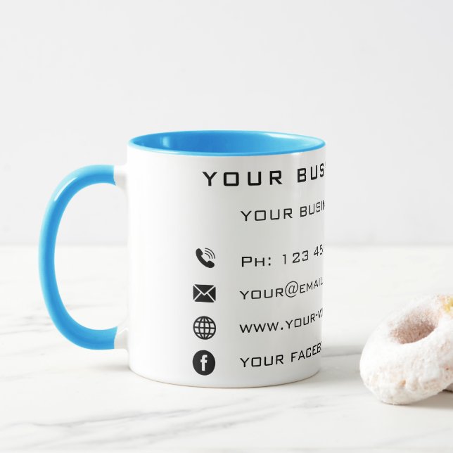 Create Your Own Branded Office Coffee Mug Example (With Donut)