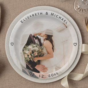 Create Your Own Bride and Groom Photo Wedding Paper Plate