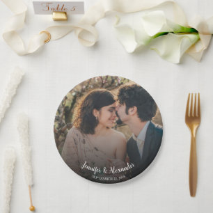 Create your own bride and groom photo wedding paper plate