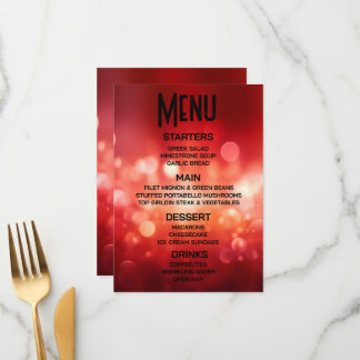 Create Your Own Bright Red Bokeh Menu