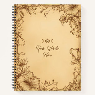 Create Your Own Brown Gold Hibiscus Parchment Notebook