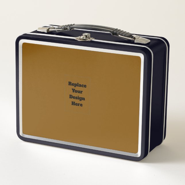 Create Your Own Brown Metal Lunch Box (Front)