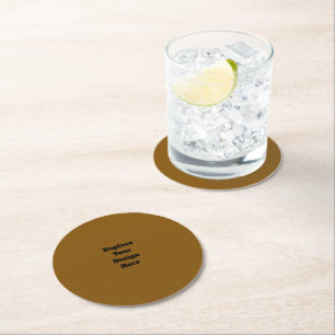 Create Your Own Brown Round Paper Coaster
