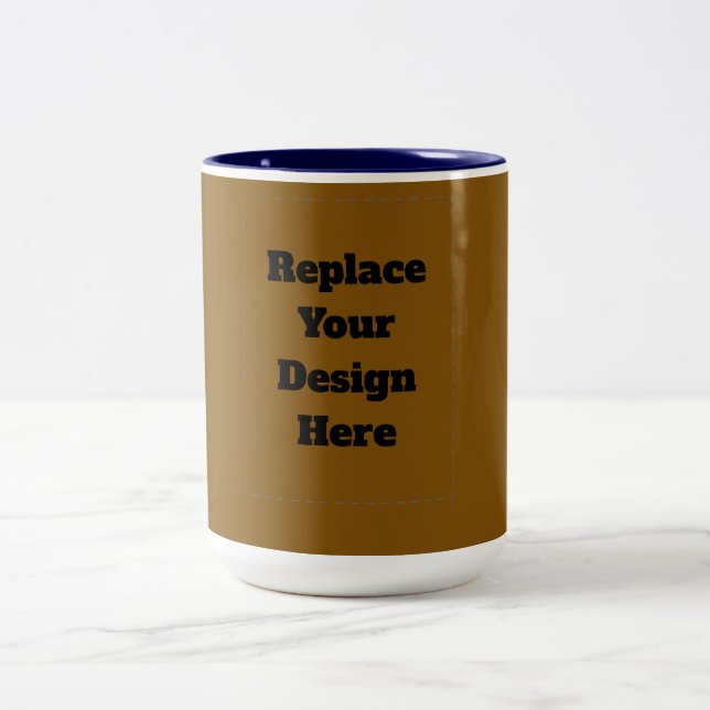 Create Your Own Brown Two-Tone Coffee Mug (Center)