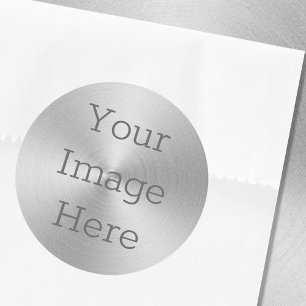 Create Your Own Brushed Metallic Silver Radial Classic Round Sticker