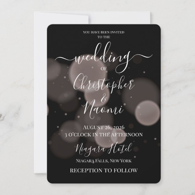 Create Your Own Bubbles on Black Invitation (Front)