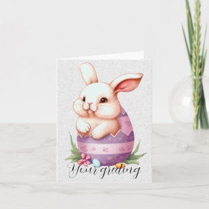 Create Your Own Bunny & Egg with Wildflowers Card