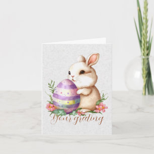 Create Your Own Bunny & Egg with Wildflowers Card
