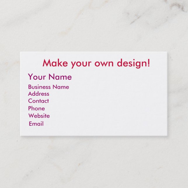 Create your own Business Card! Card (Front)