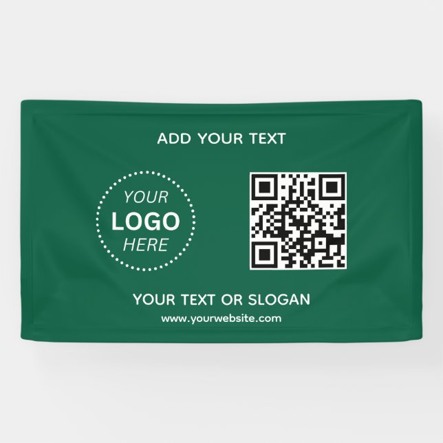 Create Your Own Business Logo QR Code & Website Banner (Horizontal)