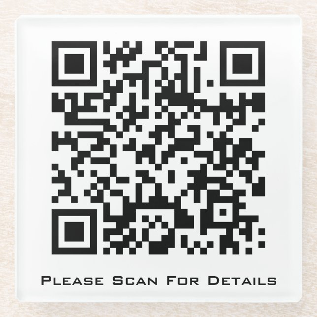 Create Your Own Business QR code Glass Coaster (Front)