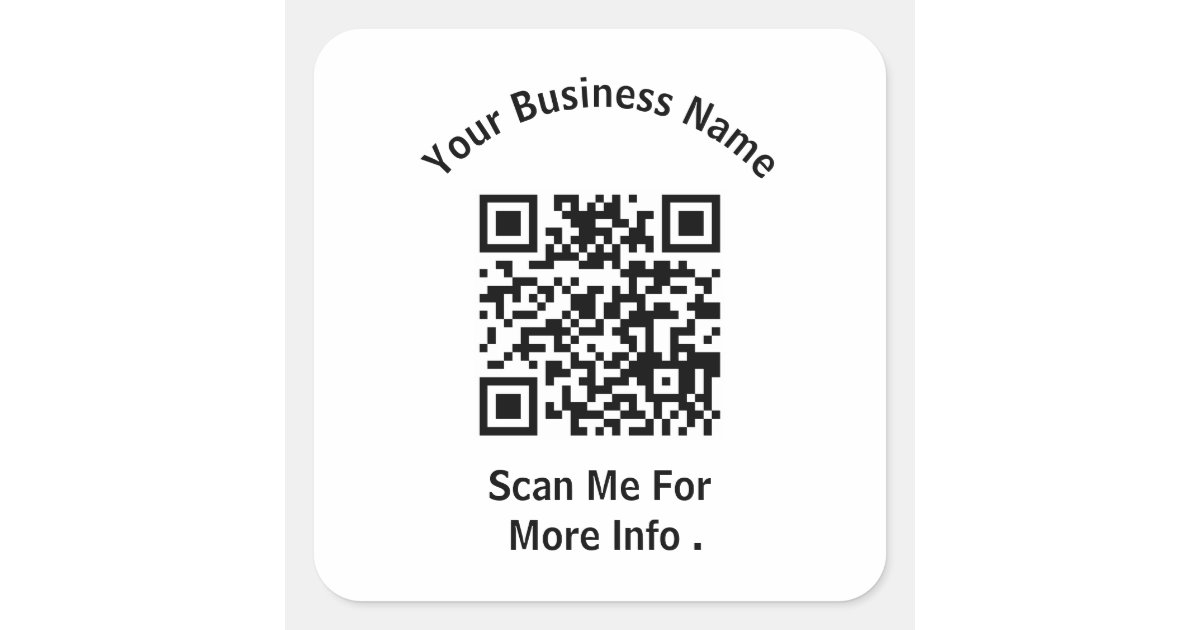 Qr Code Square Sticker Designs Create Your Own business QR Code Square Sticker | Zazzle