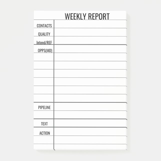 Create Your Own Business Weekly Report Post-it Notes (Front)