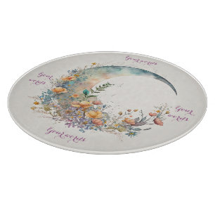 Create Your Own Buttercups Floral Crescent Moon Cutting Board