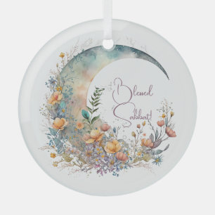 Create Your Own Buttercups Floral Crescent Moon Glass Tree Decoration