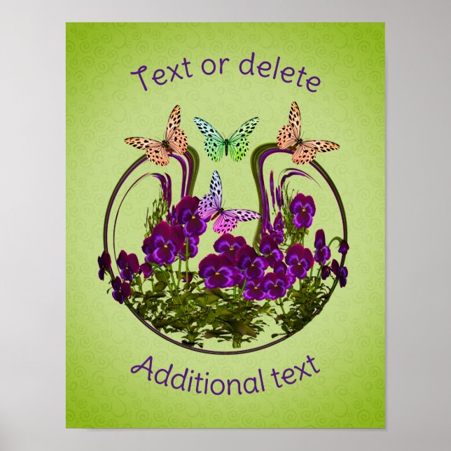 Create Your Own Butterflies And Flower Art  Poster (Front)