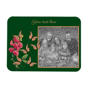 Create Your Own Butterflies And Flower Photo Magnet