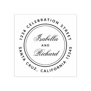 Create Your Own Calligraphy Wedding Return Address Rubber Stamp