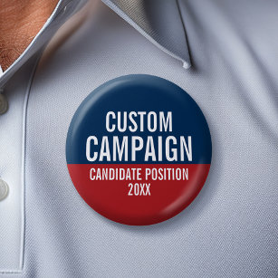 Create Your Own Campaign - Red Blue Classic 6 Cm Round Badge