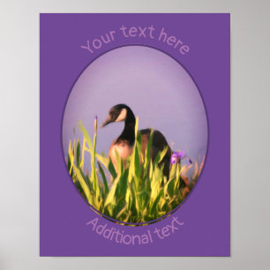 Create Your Own Canada Goose Irises Nature Art  Poster