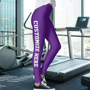 Create Your Own Cat Mum Pet Lover Purple And White Leggings