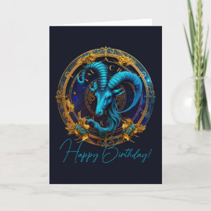 Create Your Own Celestial Capricorn Zodiac Holiday Card