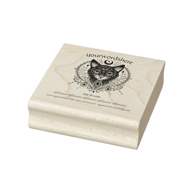 Create Your Own Celestial Crescent Moon Black Cat Rubber Stamp (Stamp)