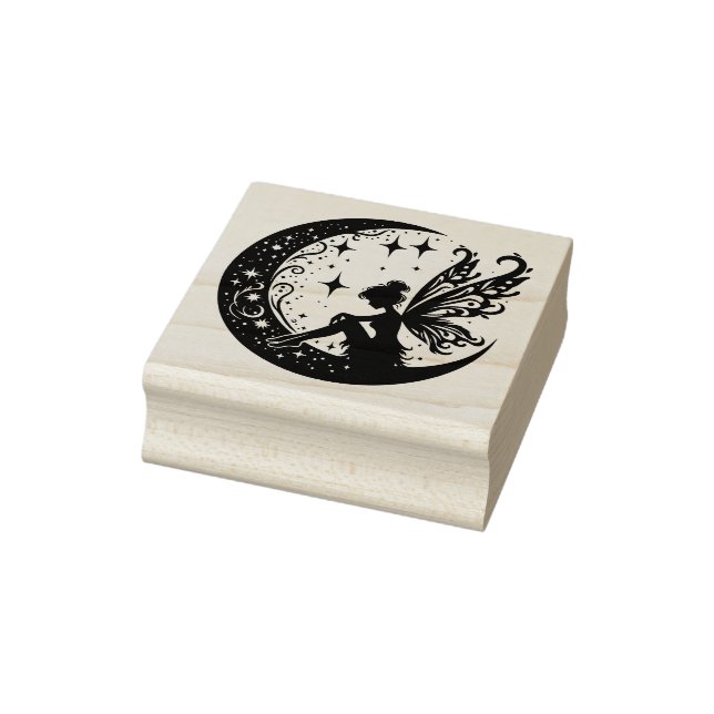 Create Your Own Celestial Crescent Moon Fairy Rubber Stamp (Stamp)