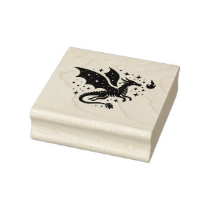 Create Your Own Celestial Fire Dragon Rubber Stamp