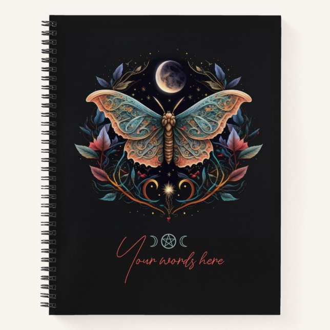 Create Your Own Celestial Garden Lunar Moth Notebook (Front)