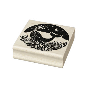 Create Your Own Celestial Humpback Whale Waves Rubber Stamp