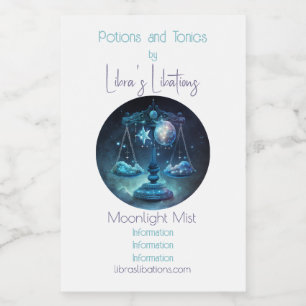 Create Your Own Celestial Libra Zodiac Wine Label