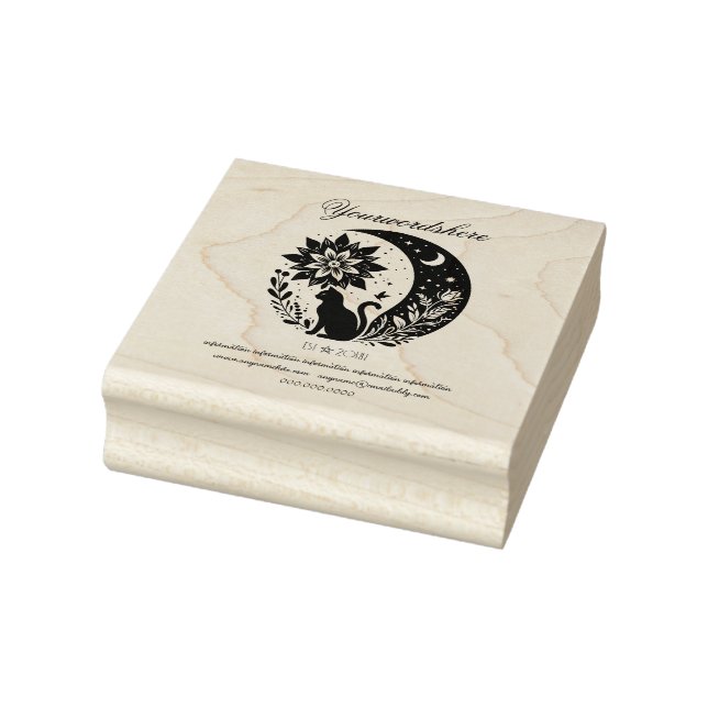 Create Your Own Celestial Mandala Flower Black Cat Rubber Stamp (Stamp)