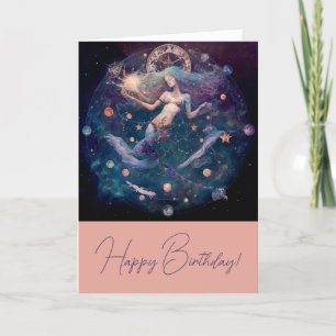 Create Your Own Celestial Mermaid of Time Holiday Card