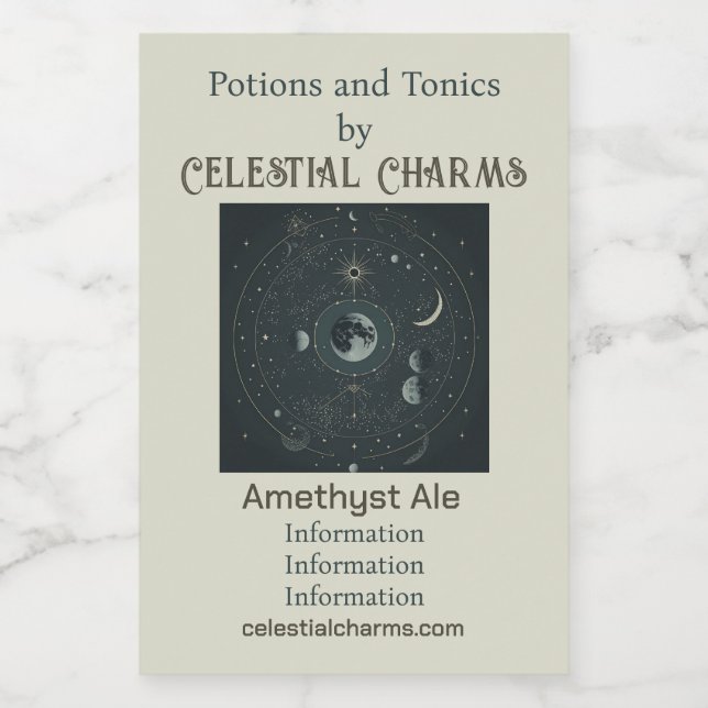 Create Your Own Celestial Moons Wine Label (Single Label)