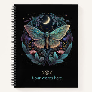 Create Your Own Celestial Moth Pink Flowers Notebook