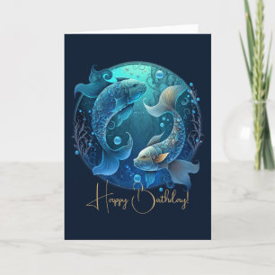 Create Your Own Celestial Pisces Zodiac Holiday Card