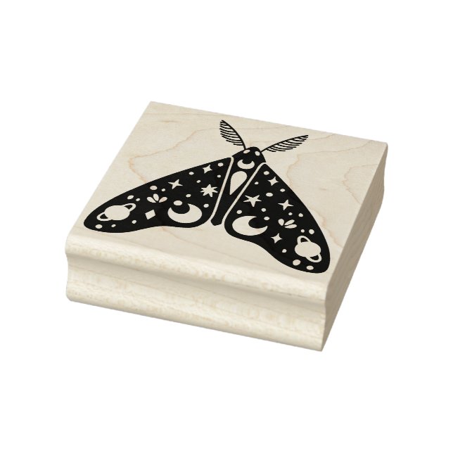 Create Your Own Celestial Planetary Moth Rubber Stamp (Stamp)