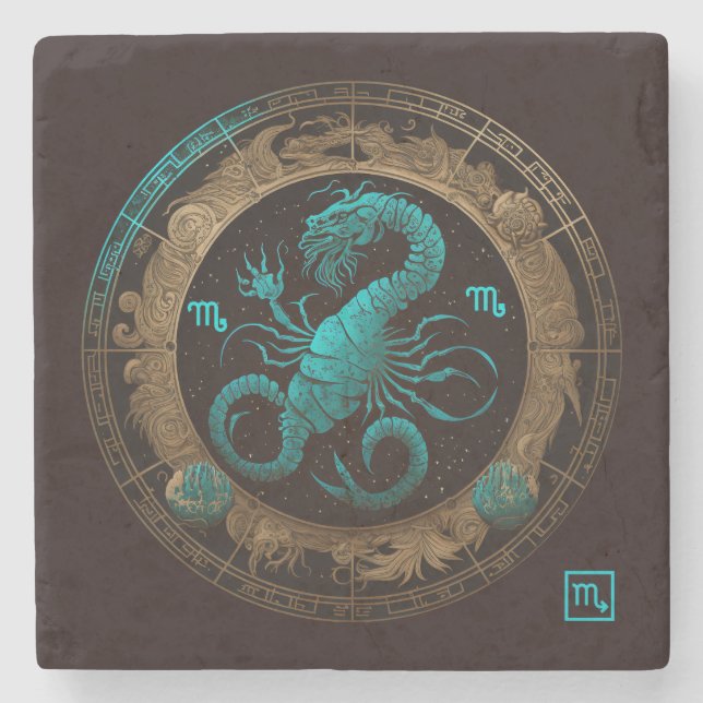 Create Your Own Celestial Scorpio Stone Coaster (Front)